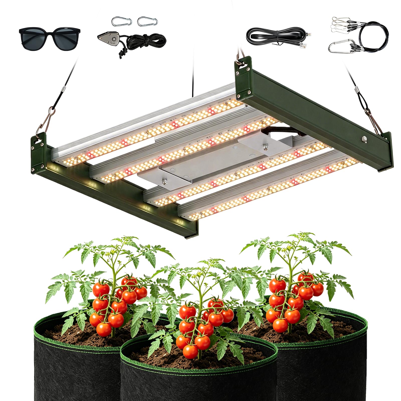 Lámpara LED de cultivo de 120 W, 3030, espectro completo IP65, para tienda de cultivo de 60 x 60 cm, 80 x 80 cm, atenuación 0% – 100% para plantas de interior, plántulas y flores, lámpara de