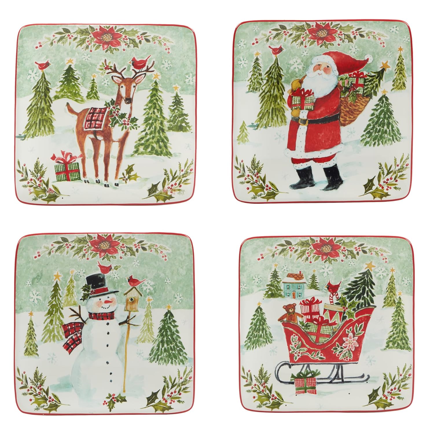 Joy of Christmas Luncheon Plates Set of 4