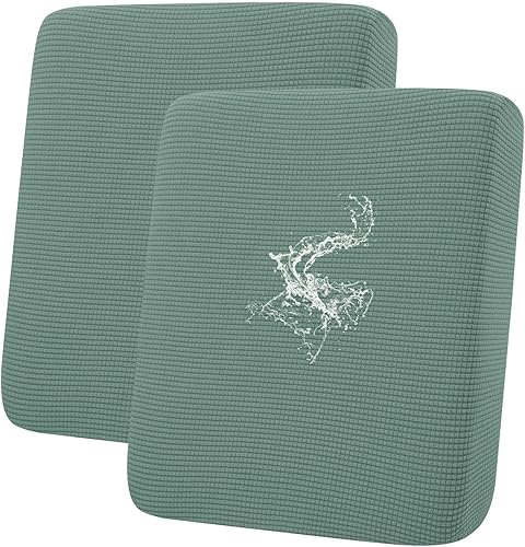 Miniatura 83 de hyha - Fundas de cojín impermeables para sofá modular, fundas de cojín de sofá en forma de L, tela jacquard gruesa, funda de diván con parte Gris