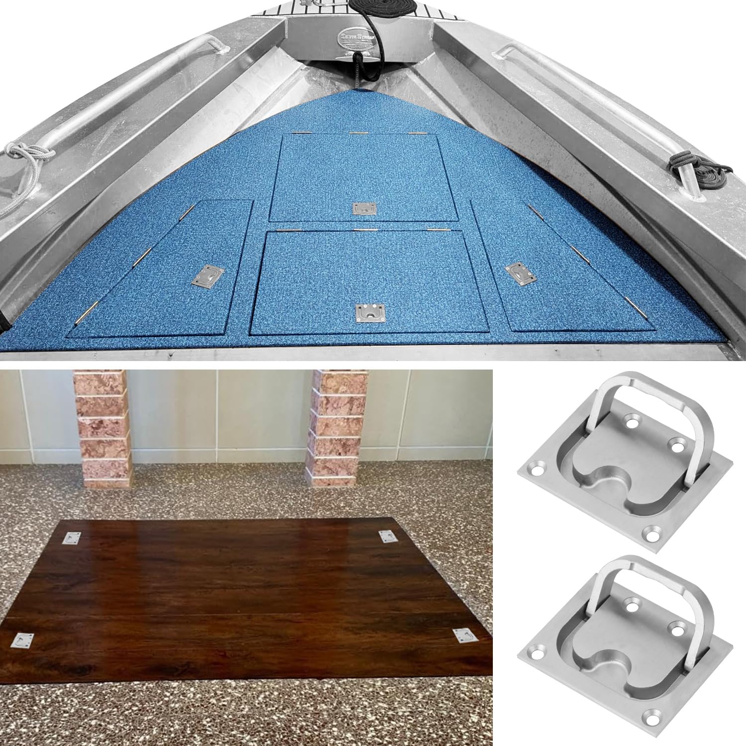 Stainless Steel Hatch Pull Handles - Flush Lift Design -5