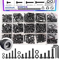 Vista 31 de mxuteuk Surtido de tornillos M2, tornillos de cabeza hexagonal M2 x 4/6/8/10/12/16/0.787 in, 520 piezas de acero de aleación de grado 12.9 tornillos