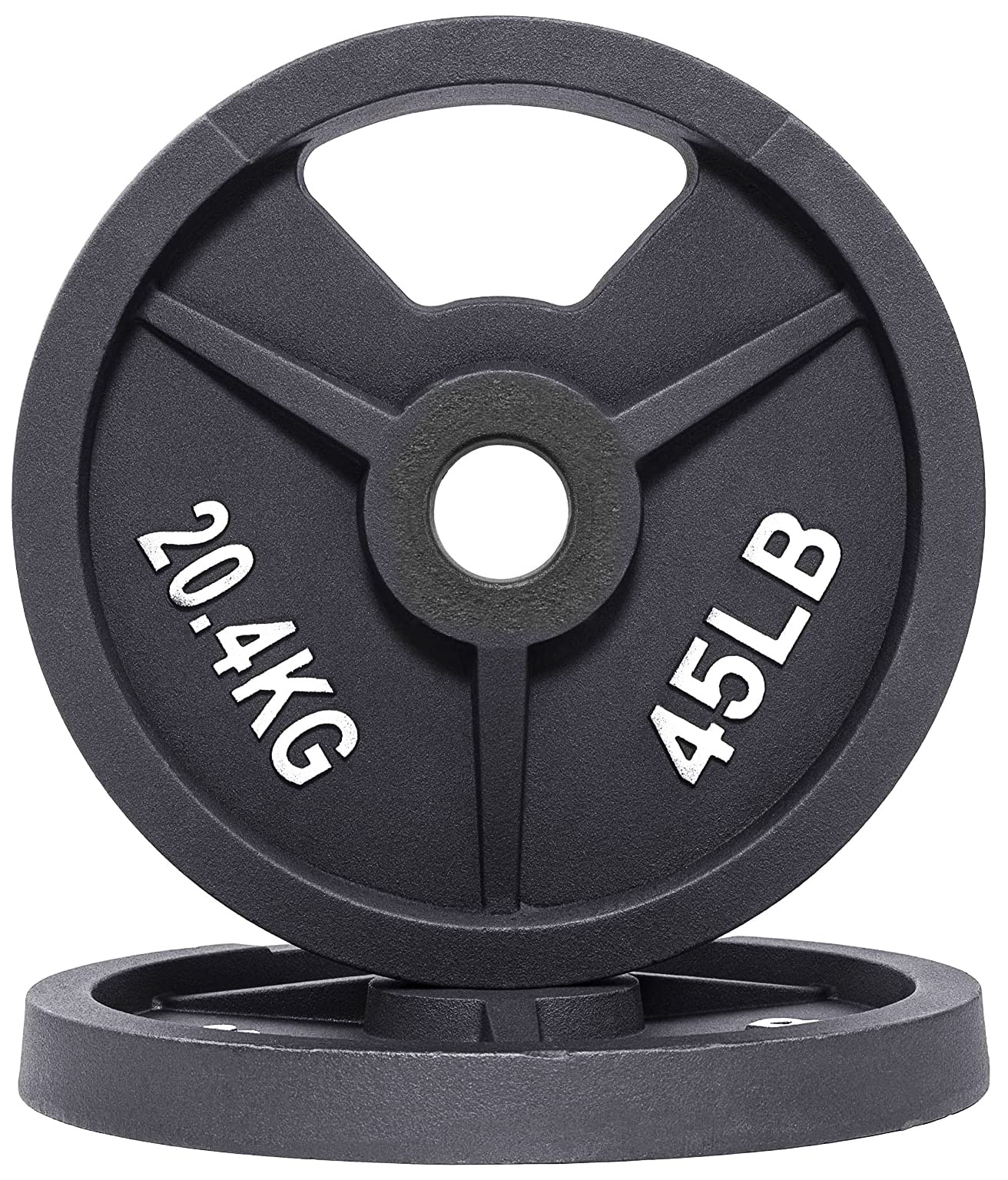 Signature Fitness Cast Iron Plate Weight Plate for Strength Training and Weightlifting, Olympic or Standard
