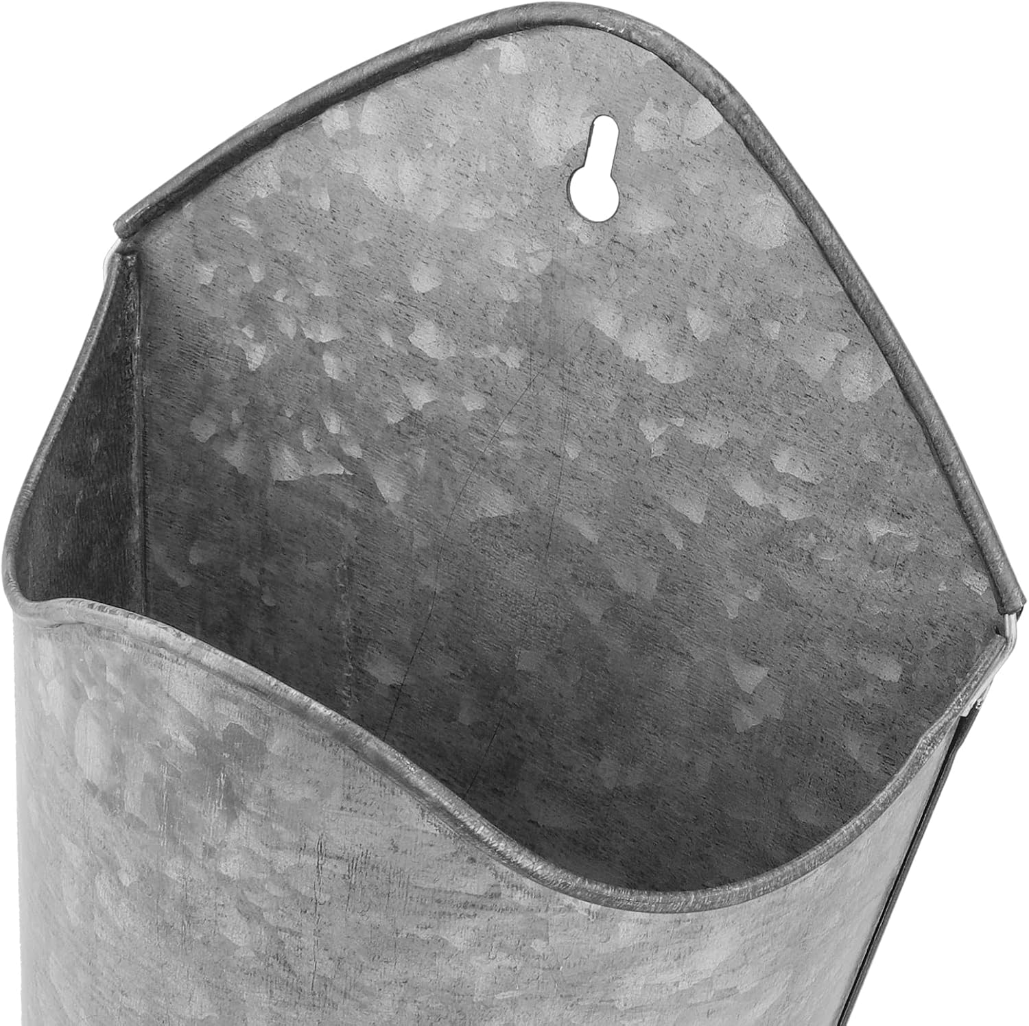 2 PCS 12 Inch Galvanized Metal Wall Planter, Wall Vases for Artificial Plants Flowers, Rustic Farmhouse Decor Hanging Planter for Home Country Bedroom Room Decor, Silver