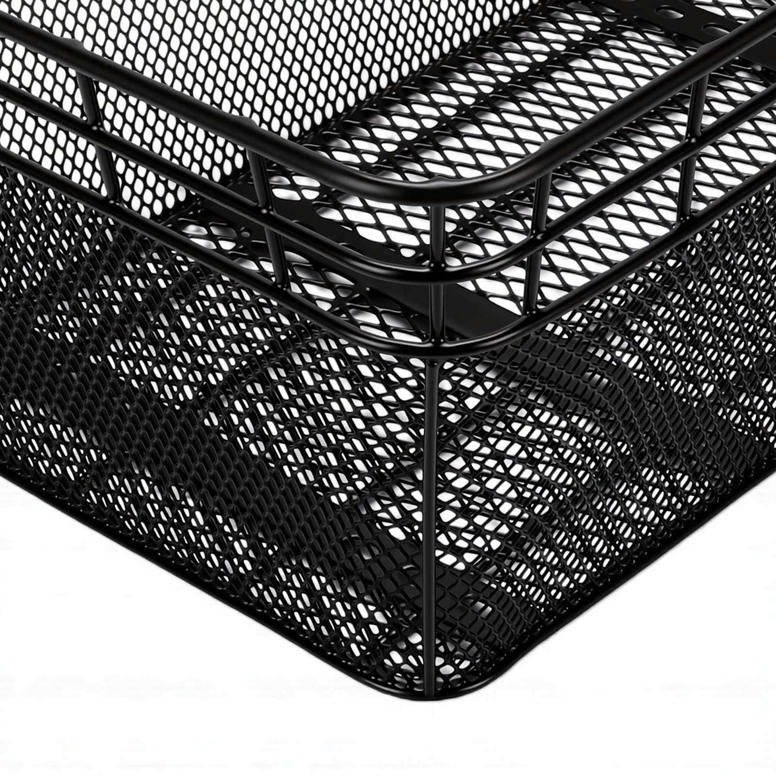 Generic Cestino di Carico Posteriore Design Resistente in Filo Metallico con Copertura Impermeabile per Generi Alimentari e attività Quotidiane, 44x31x20 Cm