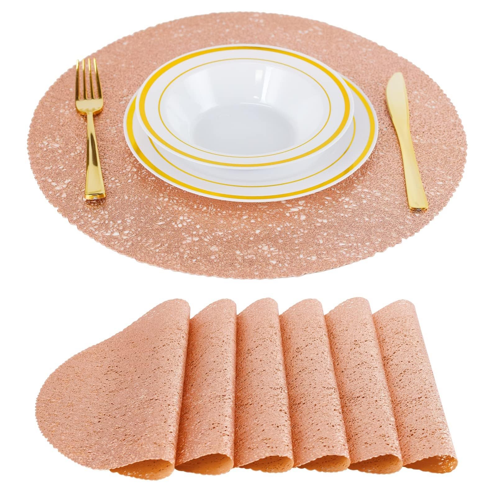 Dkiugl D Placemats Tablecloths Western-Style Roun Party Waterproof Tableware Hotel Table Mats Ecorative Non-Slip