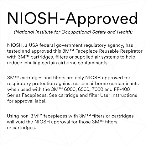 3M Ultimate FX Full Facepiece Reusable Respirator, FF-401, NIOSH, ANSI, Six-Strap Harness for a Secure Comfortable Fit, Cool Flow Valve, Passive Speaking Diaphragm, Small