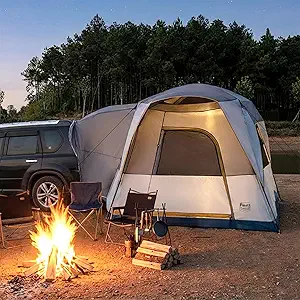 TIMBER RIDGE 5 Person SUV Tent Weather Resistant Portable for Car SUV Van Camping, Includes Rainfly and Storage Bag, 10' W X 8' L X 7.1' H
