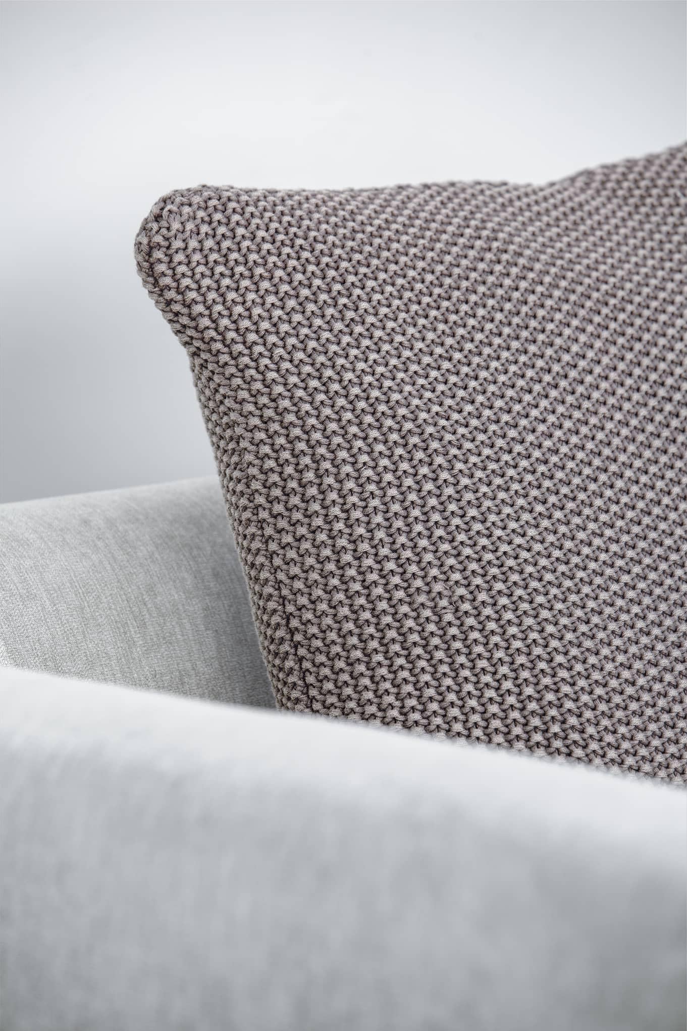 Federa per il cuscino Nika a maglia grossa, 50x50 cm, bianco crema (effetto cromatico), 100% cotone, Oeko-tex, accogliente elegante alla moda, decorativo, per divano