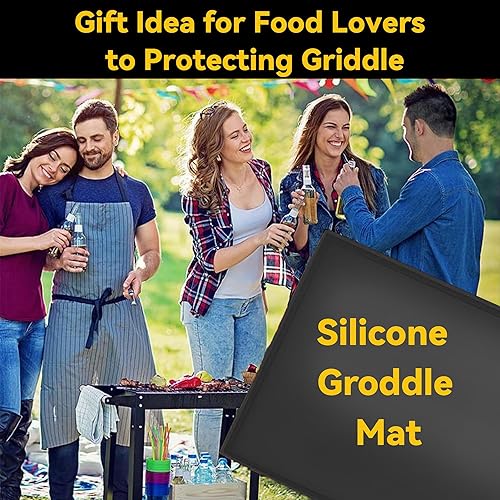 Miniatura 4 de Alfombrilla de silicona para parrilla Blackstone de 28 pulgadas, cubierta protectora para parrilla Blackstone, cubiertas para protector de