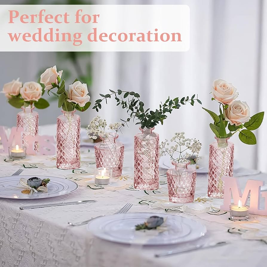 Amazon.com: RUCKAE Pink Flower Vase in Bulk 22 Glass Bud Vases