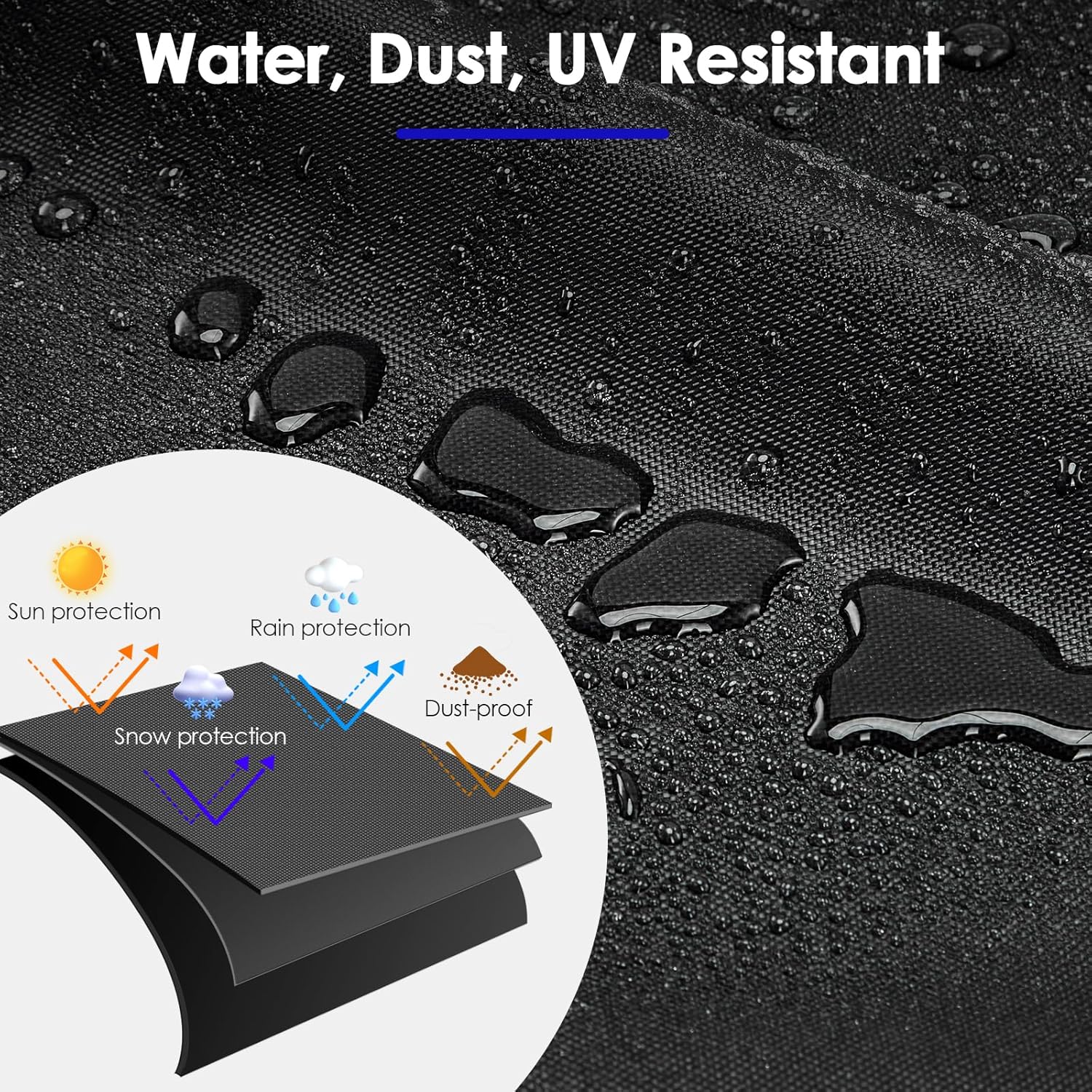 Saking Ping Pong Table Cover Waterproof, 600D Heavy-Duty Table Tennis Cover Waterproof for Outdoor & Indoor All-Weather Protection, 111"L x 61"W x 8"H, Black