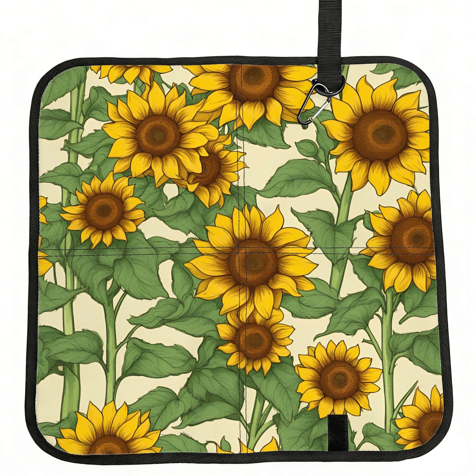 AYYQWE Sunflower Print Foldable Seat Cushion Portable Chair Pad Office Commuting Picnic Camping Outdoor