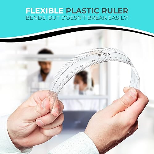Miniatura 4 de NOKKO Reglas a granel para el aula, paquete de 50 unidades, regla de plástico transparente de 12 pulgadas / 11.8 in, regla escolar transparente con