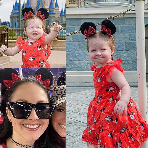 Miniatura 8 de CellElection 12 pinzas para el cabello con lentejuelas y orejas de ratón, pinzas para el cabello para mujeres y niñas, accesorios para el cabello