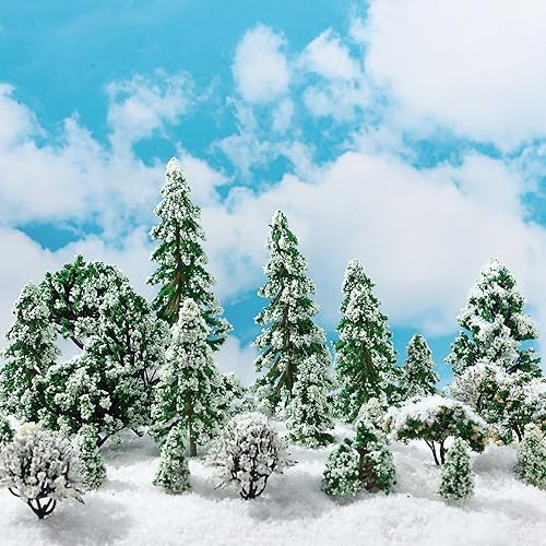 Miniatura 8 de Skylety 70 árboles modelo de 1.2 a 6.3 pulgadas, modelo mixto, tren, paisaje, arquitectura, árboles falsos para manualidades, modelo de