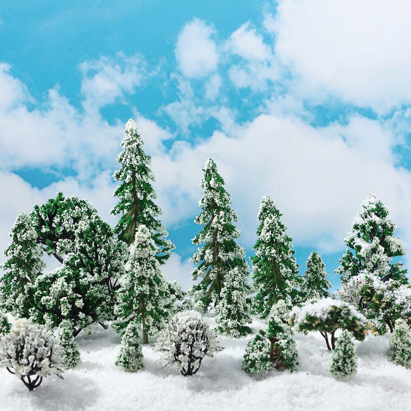 Skylety 70 Pieces Model Trees 1.2-6.3 Inch Mixed Miniature Toy Trees Diorama Supplies Fake Plants for Train Scenery Architecture DIY Crafts, Building Model Scenery Landscape Natural Green(Novel)