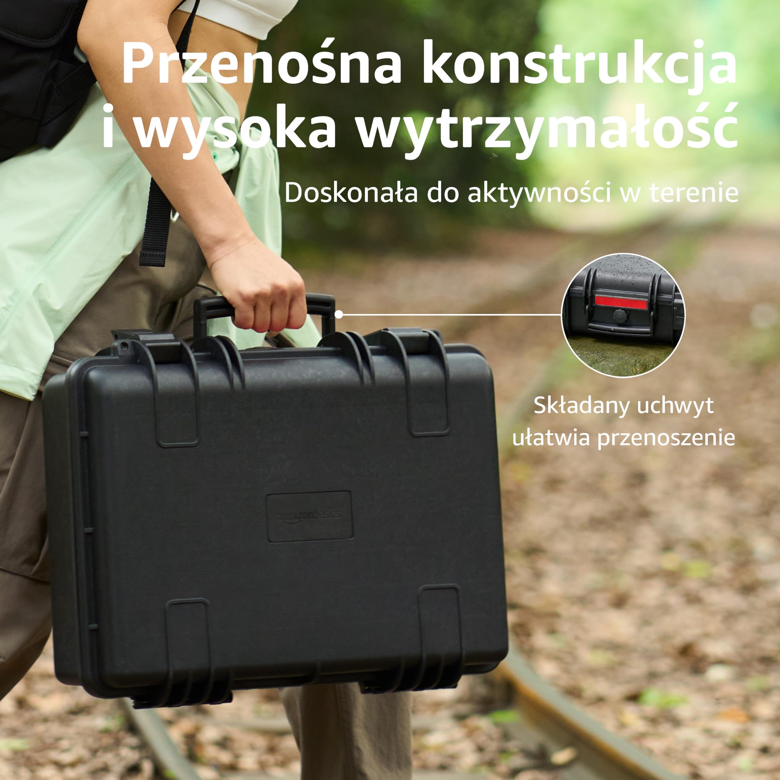 Amazon Basics Sztywny futerał na aparat, średniej wielkości, solidny, czarny