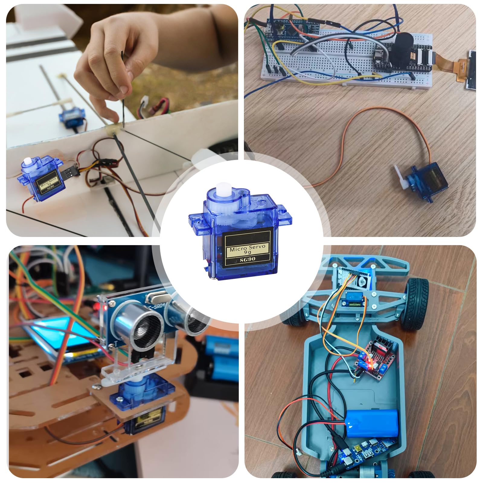 Vaileal 12 unidades 9G Micro Servo Motor: Micro Servo Motor 9G para RC Robot Arm/Mano/Caminar Helicóptero Barco Avión Helicóptero Coche Modelos de Vehículo Control con Cable Mini Servos Arduino