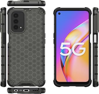 Pzwoxukhov Compatible with Oppo A93 4G / Reno 4 Lite/Reno 4F Case Cover,Compatible with Oppo F17 Pro Honeycomb Anti-Drop Shock-Absorbing Case Black