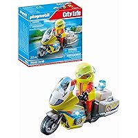PLAYMOBIL City Life 71205 Soccorritore con Moto, per Bambini dai 4 Anni in su