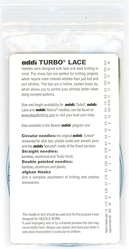 Miniatura 4 de Addi Aguja circular de encaje, latón, oro, 15.7 in x 0.128 in