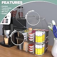 Vista 8 de Utopia Home - Organizador de bolsas de té con tapas, (1 unidad) Caja de almacenamiento transparente para despensa - Organizadores de partición