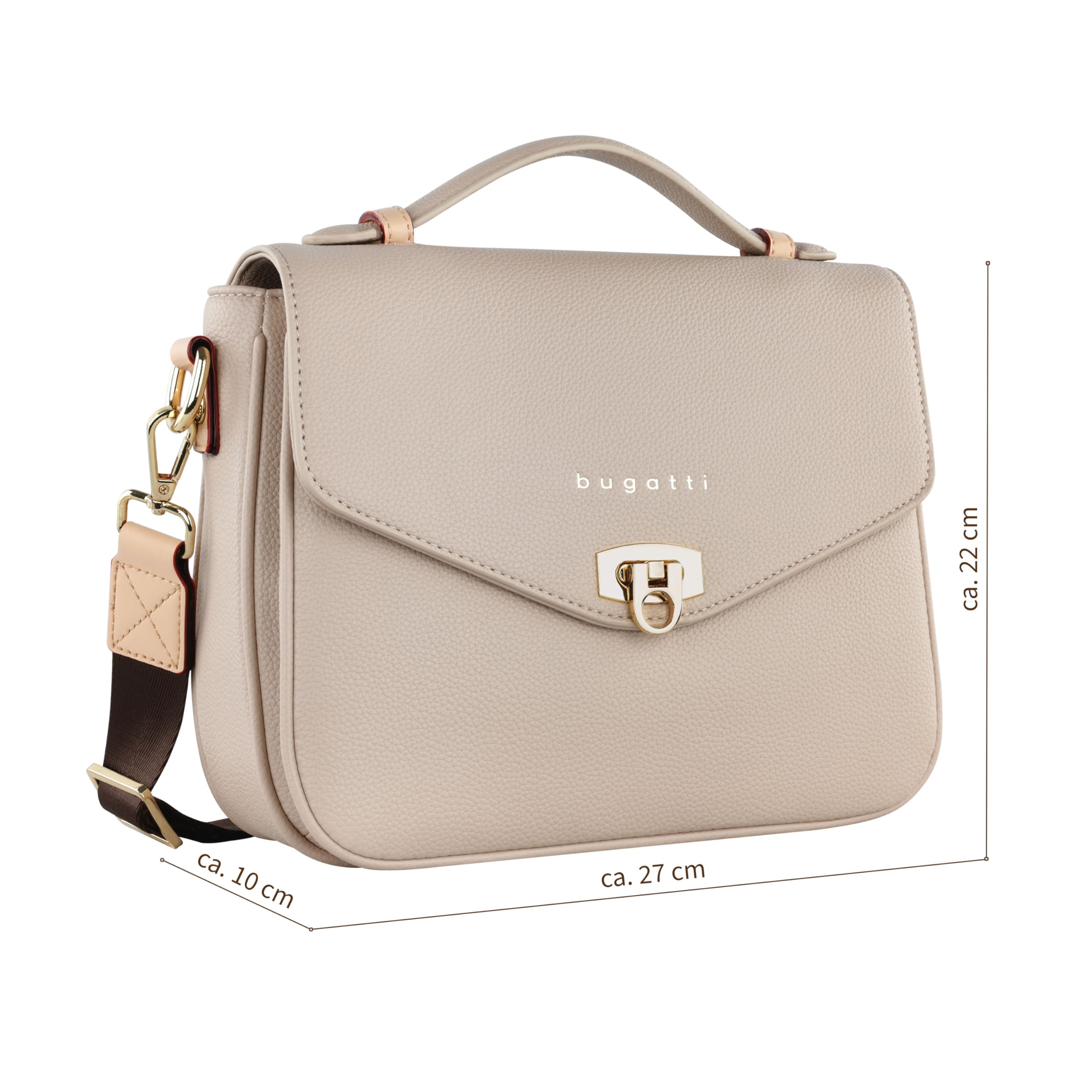 Bugatti Ella Classic Bag dla kobiet, torba na ramię z imitacji skóry, torba z uchwytem
