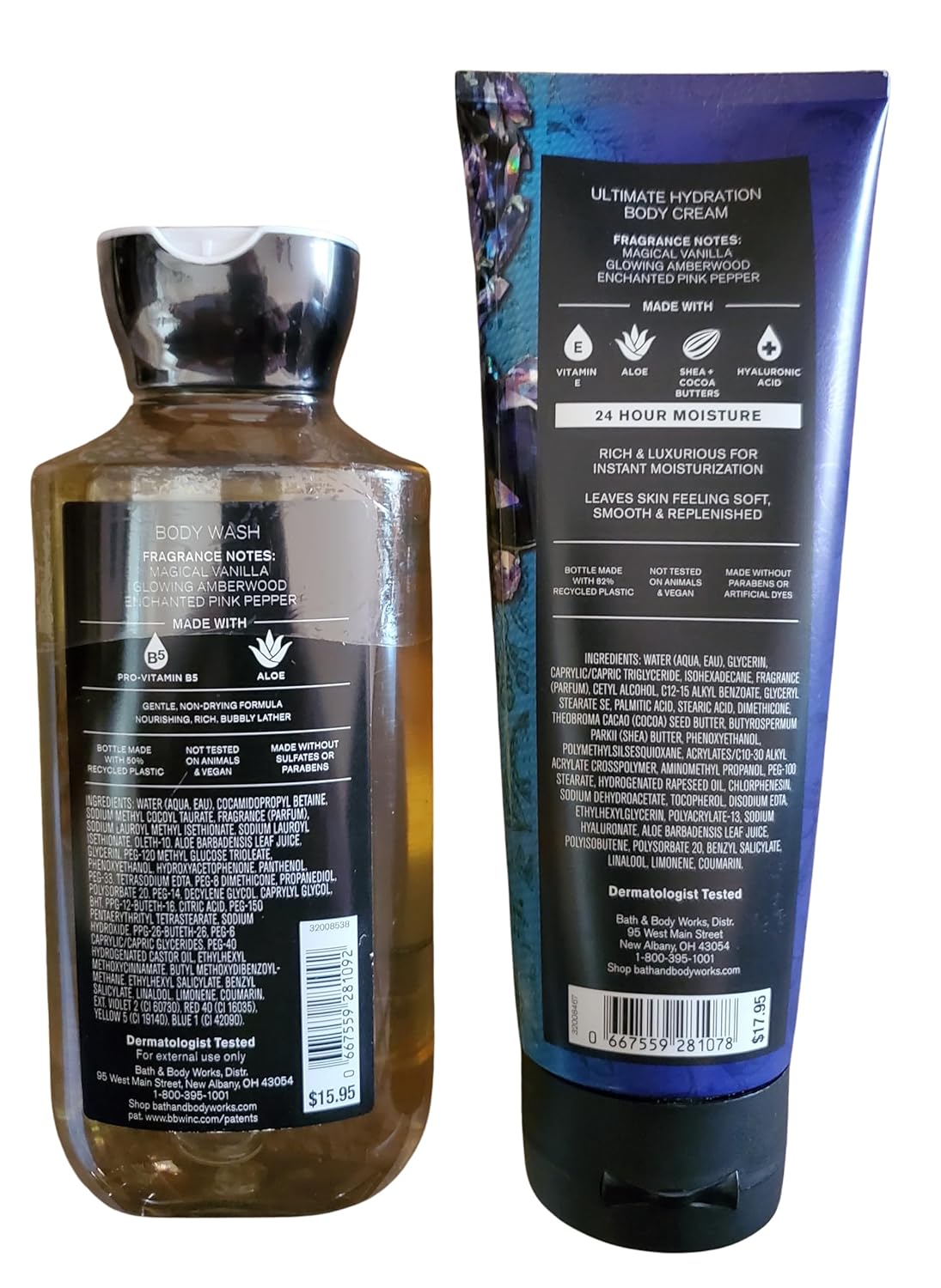 Bath & Body Works Wicked Vanilla Woods Ultimate Hydration Body Cream and Body Gel Wash 2 Piece Set - Image 2
