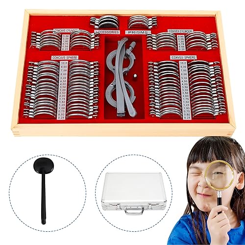 Miniatura 3 de 104 lentes ópticas de prueba, juego de lentes de prueba precisas para optometría de prueba con marco de gafas, lentes cilíndricas, lentes de prueba