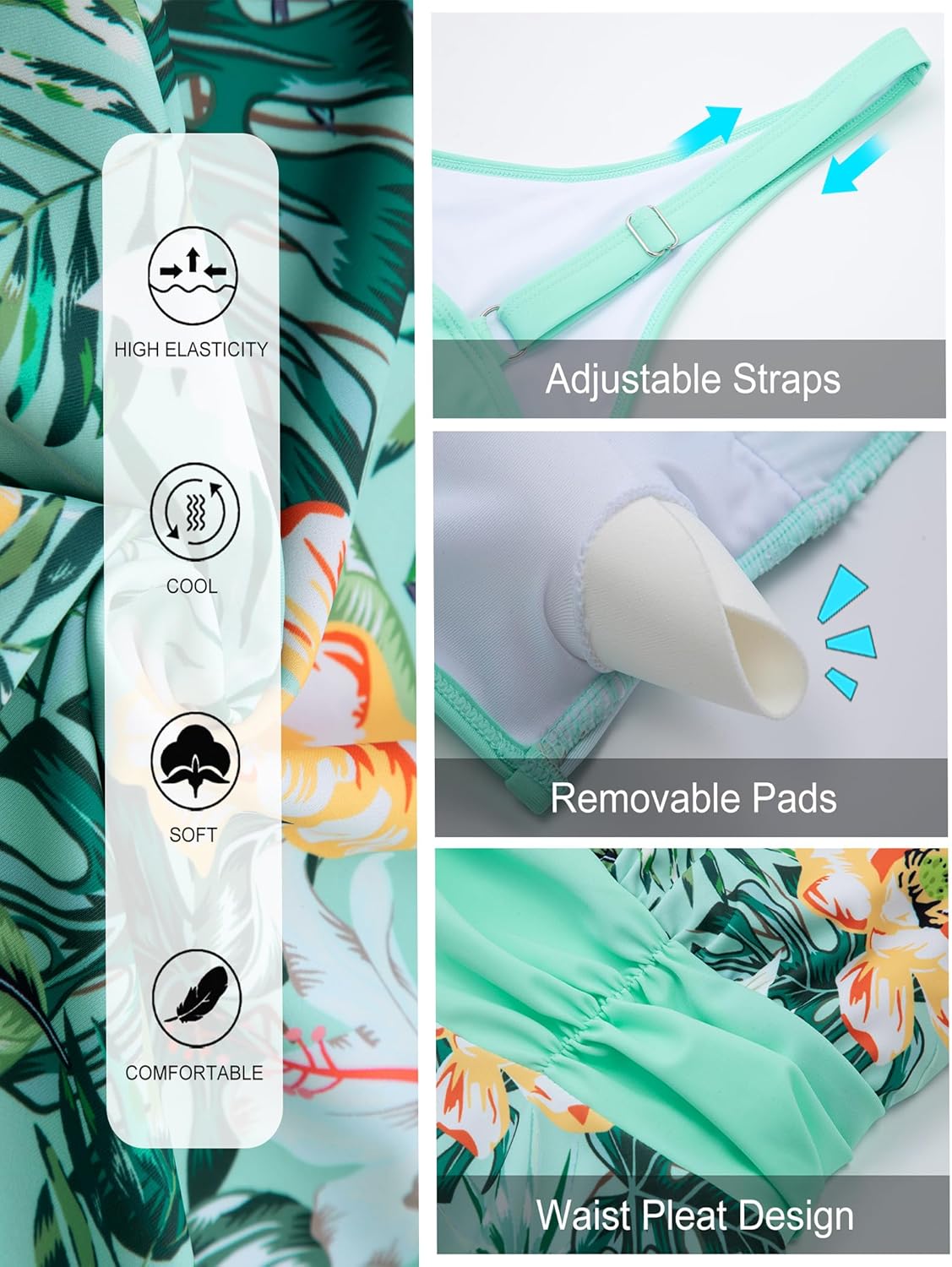 Arolina Women's Plus Size Tankini Swimsuits Two Piece Tummy Control Bathing Suits Hide Belly Swim Dress with Boy Shorts - Image 7