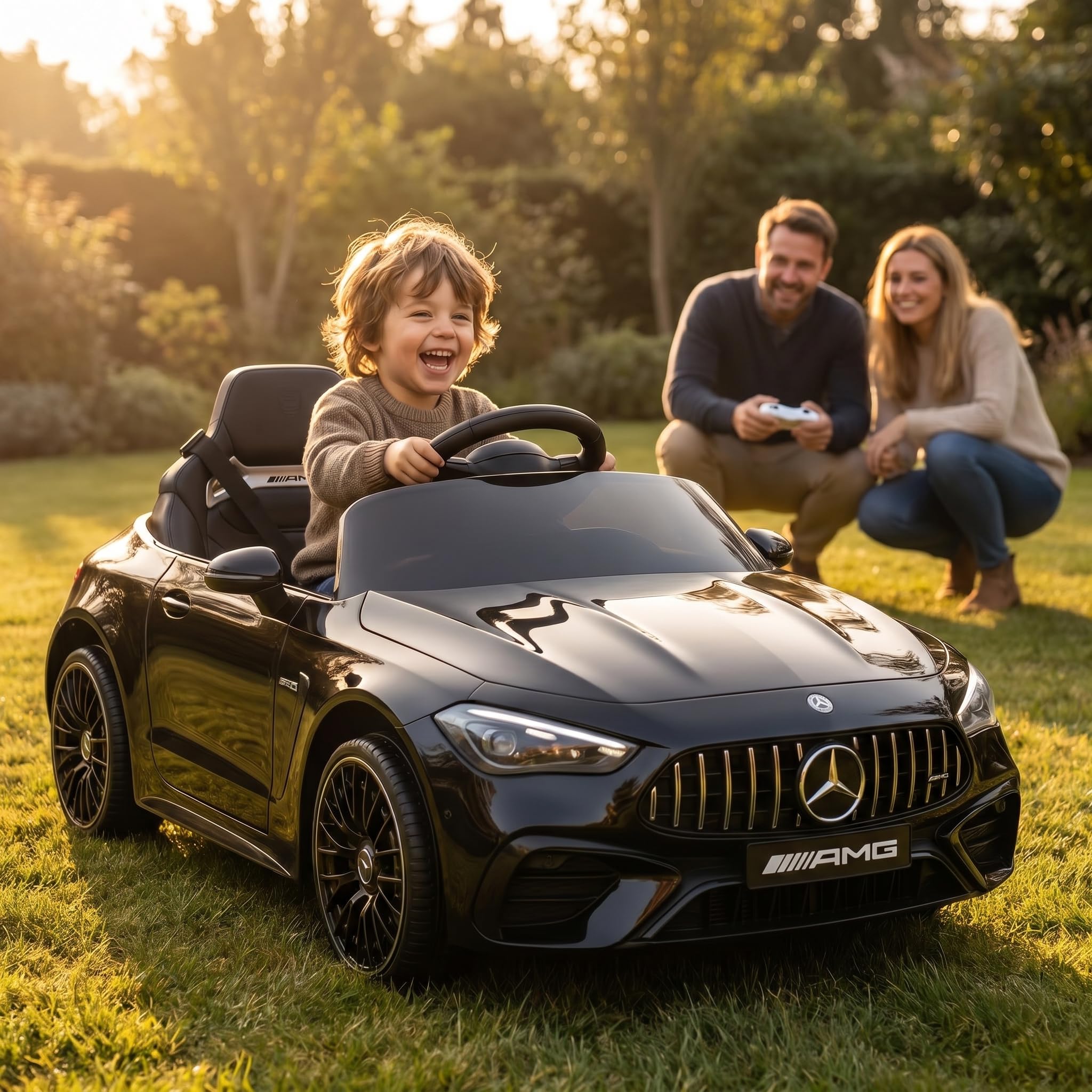 Actionbikes Motors Kinder Elektroauto Mercedes AMG CLE 53 | 2,4 Ghz Fernbedienung - Lizenziert - Spielzeugauto - Kinderauto elektrisch - Elektrofahrzeuge - Elektro Auto für Kinder ab 3 Jahre (Schwarz)