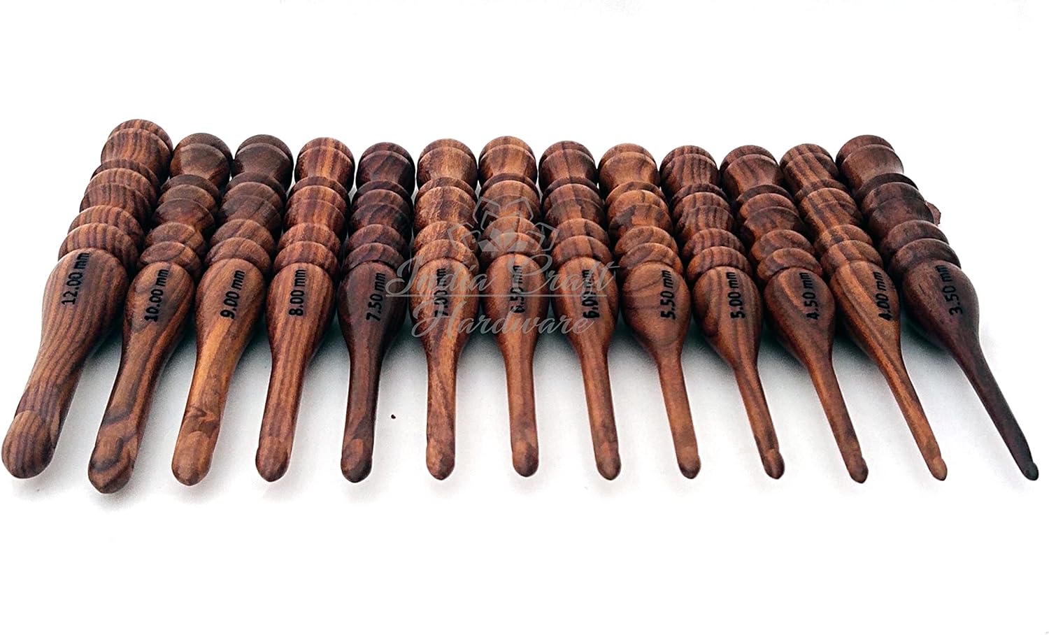 Hand-Carved Wooden Crochet Hooks - Rosewood Handle Crochet Hook Knit Craft Knitting Needle Weave Yarn/Best Gift - Ergonomic Soft Handle Crochet Hooks (Set of 13 PCS)