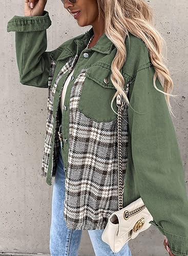 Vista 3 de SHEWIN Chaqueta vaquera de manga larga con botones para mujer