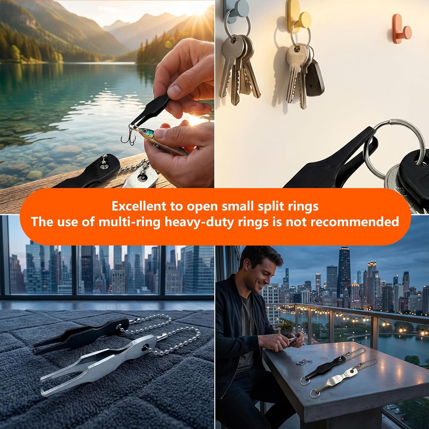 Split Ring Pliers Fishing Lure Tool for Small Rings Mini Key Ring Opener