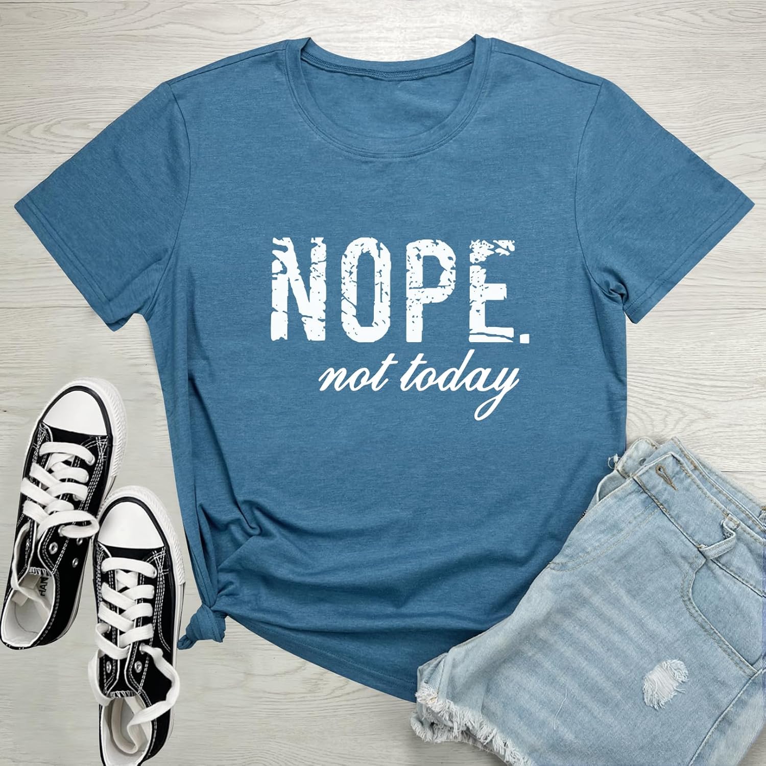 LOOKFACE Women Cute Tops Nope Summer Graphic Tees - Image 2