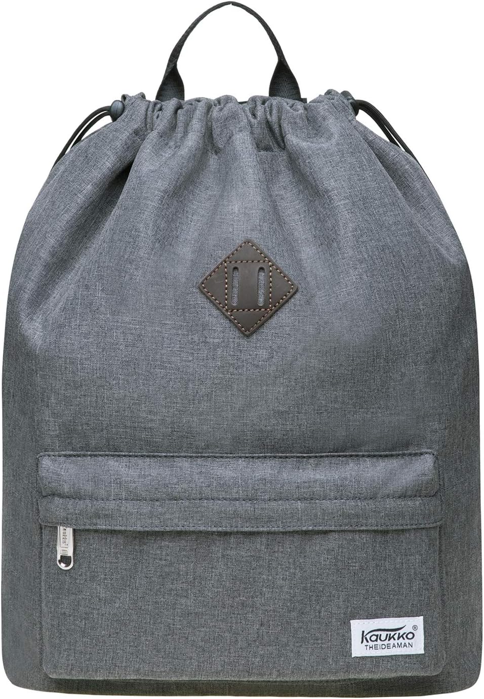 KAUKKO Drawstring Sports Backpack Gym Yoga Bag Shoulder Rucksack for Men and Women(1031-3-DARKGRAY)