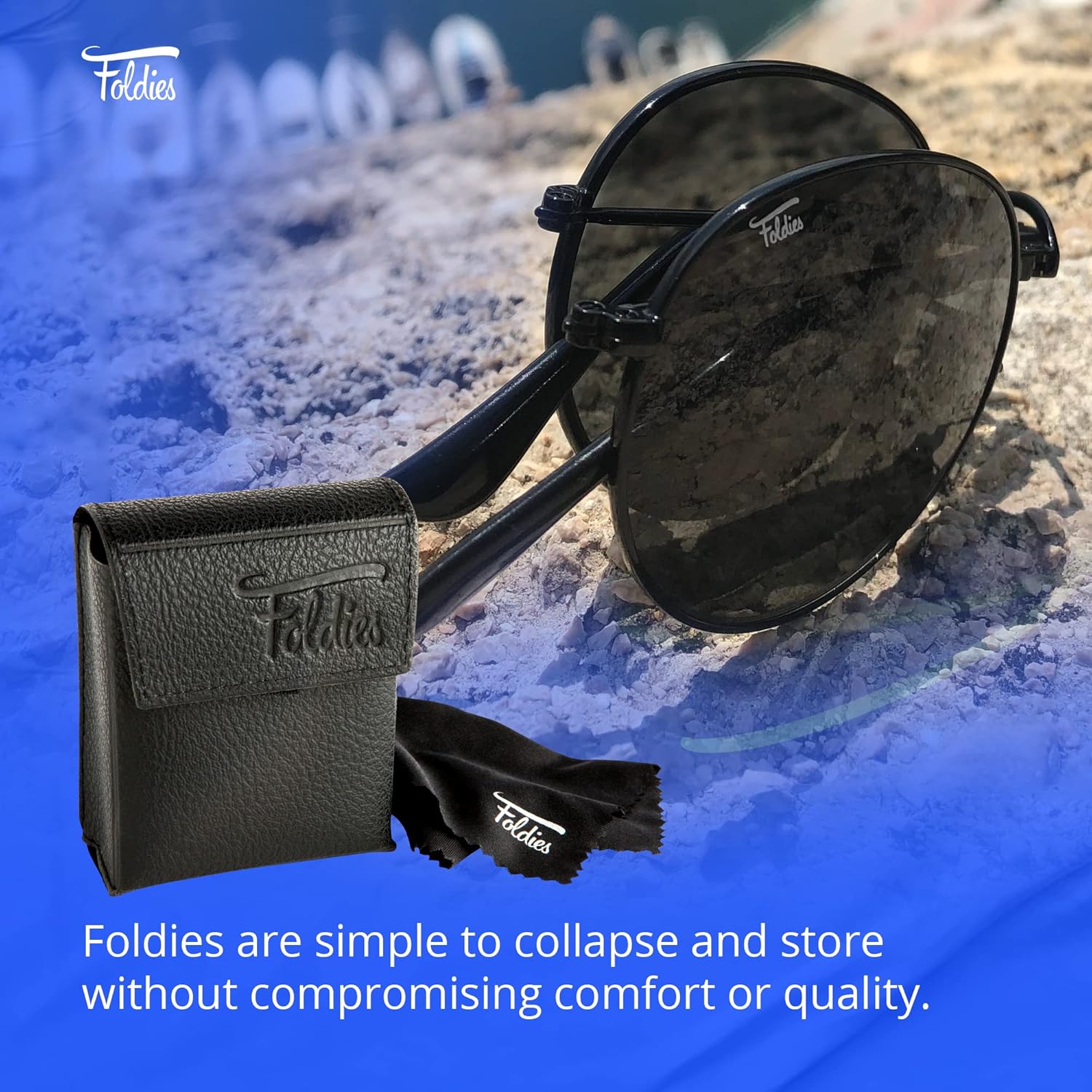 Round Folding Sunglasses Polarized, UV400, UVA, UVB Protection for Men Women, Folding Sunglasses Leather Case - Image 8