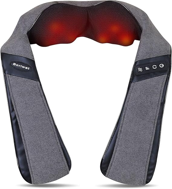 Boriwat Neck Massager, Electric Back Massager for Neck and Back