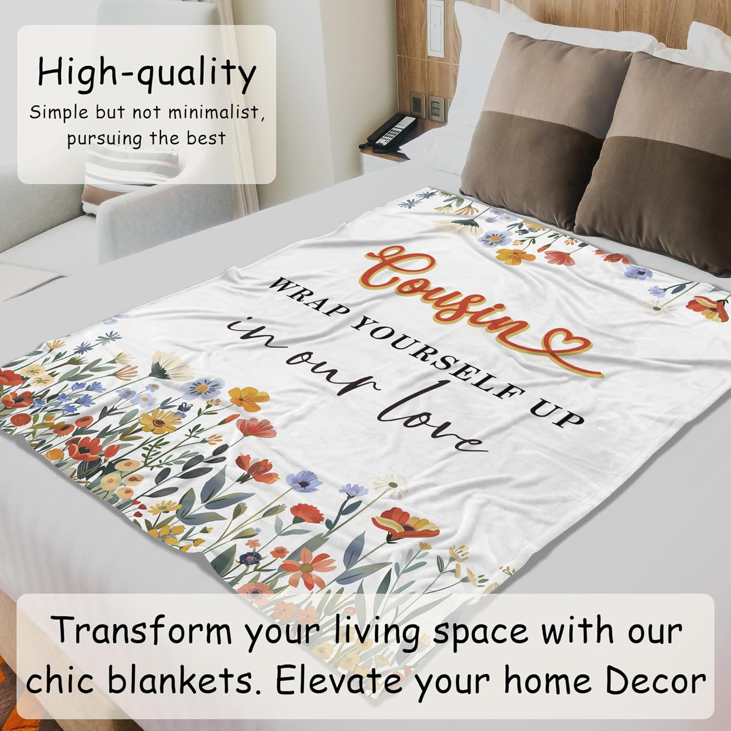 HIWX Cousin Blanket, Gifts for Cousin Female, Birthday Throw Blanket for Women, 50x60 Inches - Image 4