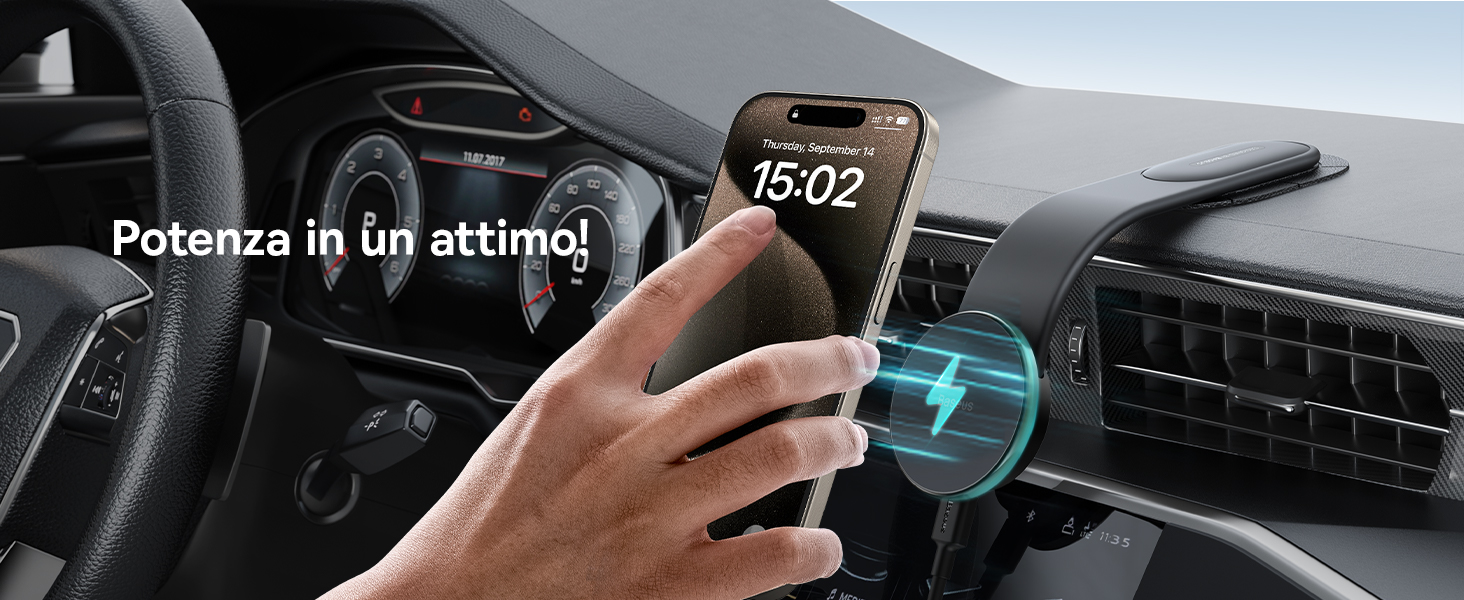 Supporto Magnetico Cellulare Auto Supporto Auto Wireless Baseus 15W Con