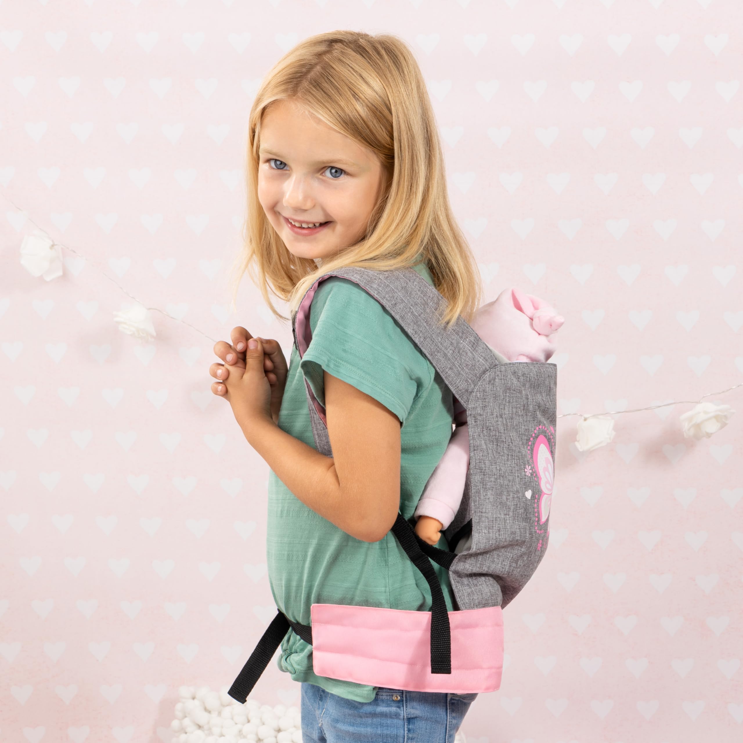 Bayer Design 62233AA Marsupio EasyCarry, Porta Bambola, Portatile Davanti e Dietro, Cinture Imbottite, Seduta Cucita, Accessori per Bambole