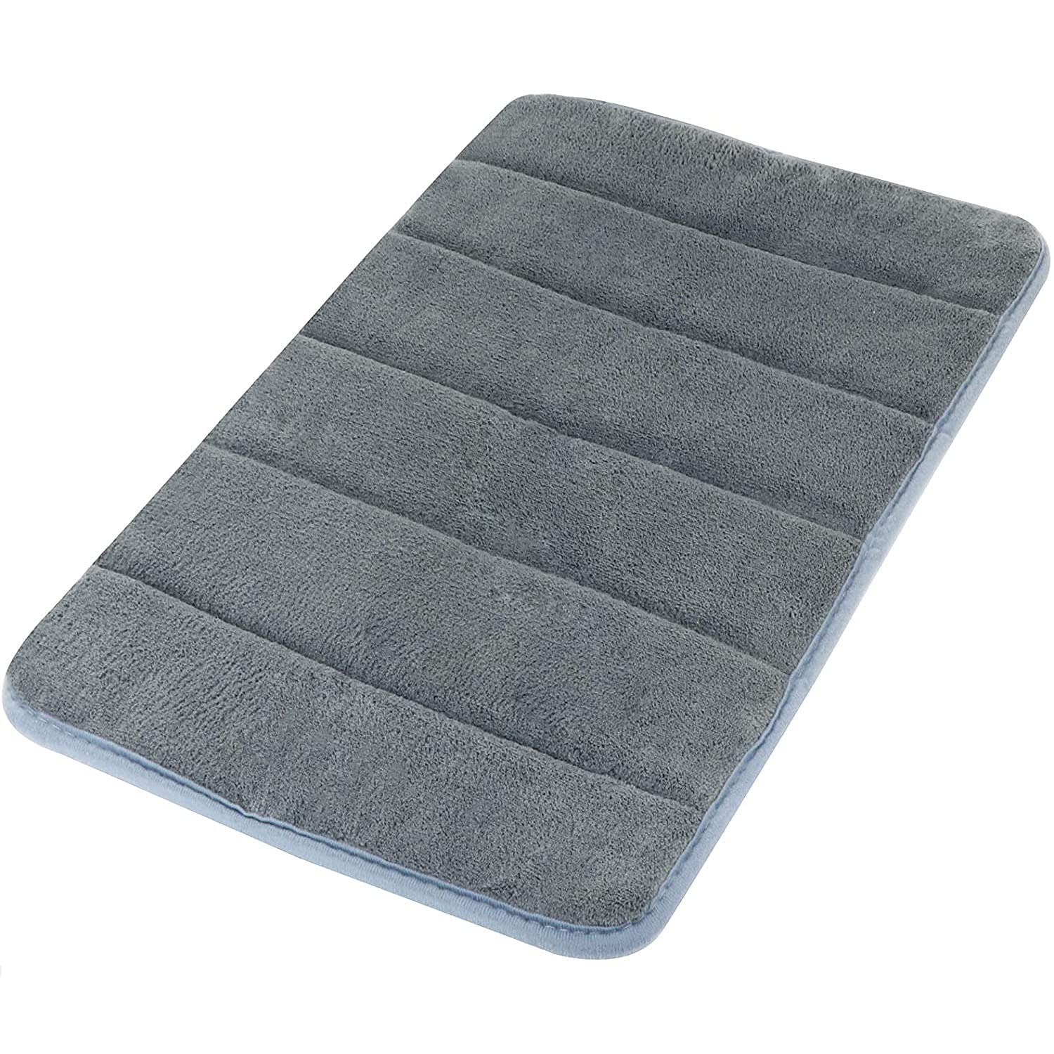 Tapis en peluche douce haute densité gris 100x160cm antidérapant