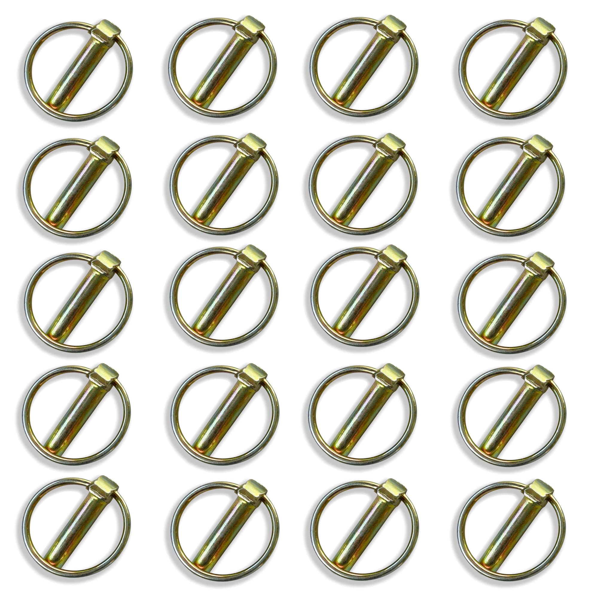 Set de goupilles de blocage Yardman - 20 pièces de goupilles puantes de 10 mm - Acier au carbone professionnel galvanisé - Goujons de sécurité à lourde charge pour remorques, tracteurs, véhicules