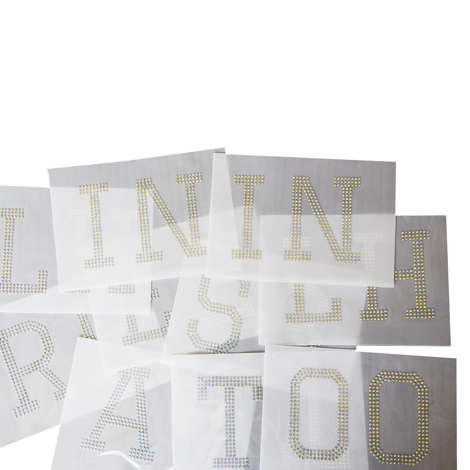 Patchs alphabet strass irisés 10cm écussons thermocollants pour cadeaux créatifs DIY