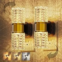 Vista 35 de Luz nocturna para enchufar en la pared, regulable, con sensor crepuscular, 3 colores de luz, blanco suave, blanco frío y ámbar, brillo ajustable