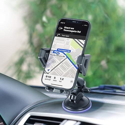 Miniatura 5 de USA GEAR Soporte para teléfono con ventosa – Soporte universal para dispositivo de coche – Pantalla horizontal o vertical – Compatible con iPhone