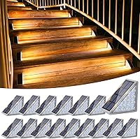 Vista 8 de VOLISUN Paquete de 12 luces solares para escaleras, 7 colores fijos, luces solares para escalones al aire libre, impermeables, IP67, luz LED