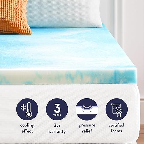Miniatura 5 de Best Price Mattress AeroBreeze - Cubrecolchón de espuma viscoelástica de gel de remolino de 2 pulgadas, esencial para dormitorio, tamaño King