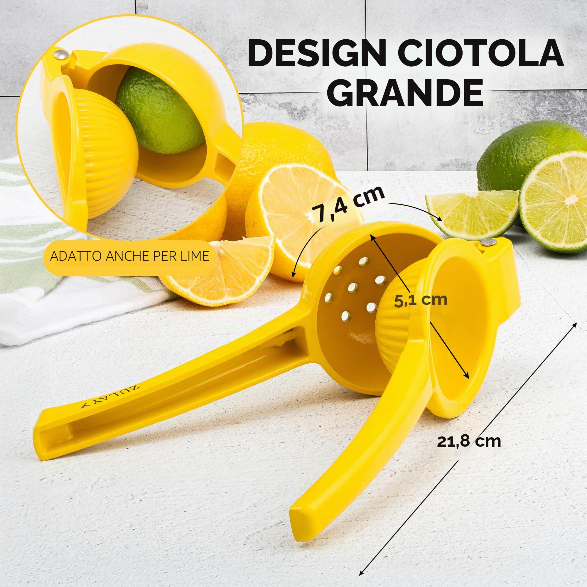 Spremiagrumi in metallo di alta qualità Zulay, spremiagrumi, pressa manuale per estrarre la maggior quantità di succo possibile