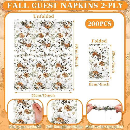 Miniatura 16 de Seajan 200 servilletas de papel de cuervo y gato, toallas de mano desechables para baño, toallas desechables para invitados de primavera y verano